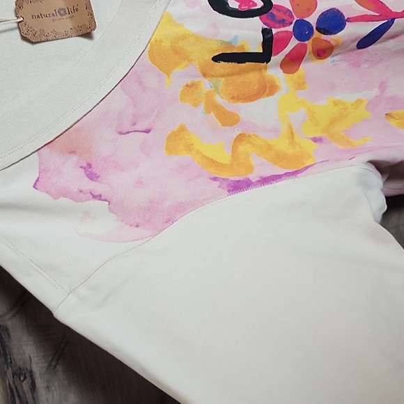 Natural Life Life Is A Canvas Oversize Love Pullover In Cream - Picture 6 of 11